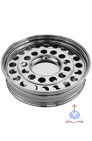 Holy Communion Tray  Double container with 66 cups,  Mirror Polish Stainless Steel
